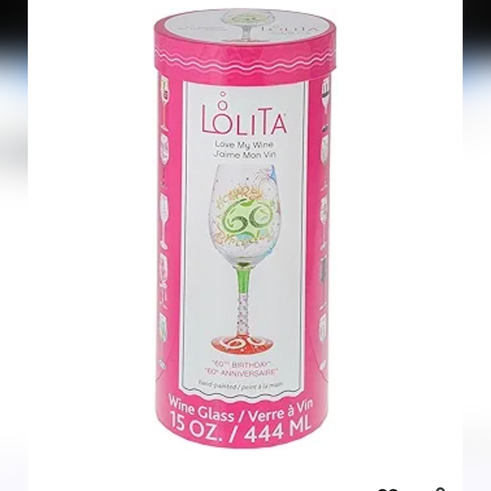 Lolita Pink and Green Wine Glass